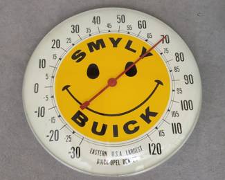 LM052 Vintage Smiley SMYLY Buick Thermometer