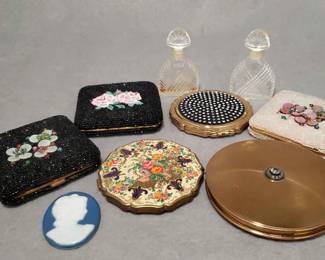 LM078 Vintage Compacts, Perfume Bottles, Cameo