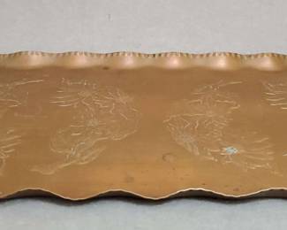 LM007 Vintage Copper Serving Tray