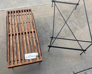 2 Hand Crafted Metal And Wood Living Room Tables