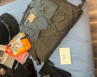 MenS Hats, Waxed Coat, Shoe Horns, Map, Shoe Shine Kit And Other Items