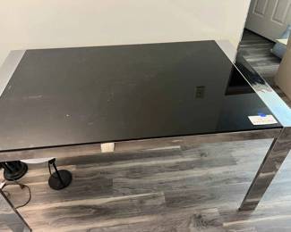 Glass And Metal Dining Table