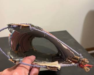 Framed Sculpture Made Of Paper, Fabric, Wood, Metal And Other Items Needs Internal Repair