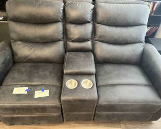 Electric Loveseat Recliner with Cupholders and Storage