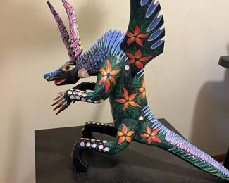 Wood Carved Painted Dragon