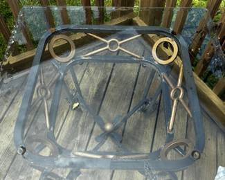 GLASS AND IRON OCCASIONAL TABLE