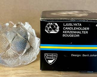 2x- Orrefors candleholder by Berit Johannsson. Also Titled "Nimbus"