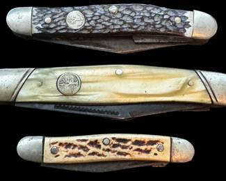 Three Multiblade Folding Knives