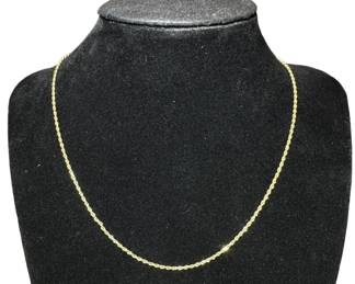 14K Gold Rope Chain Necklace