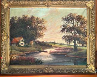 Framed picture of farmhouse