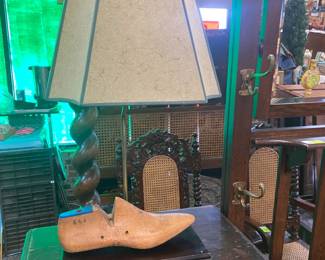 One of a Pair of Shoe Mold Lamps
