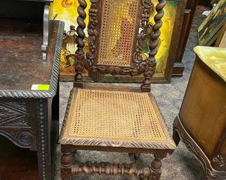 One of a Pair French Hunt Chairs circa 1880's