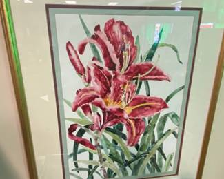 Large Floral Watercolor by Joan Blackburn