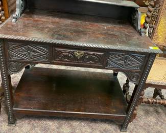 Carved Oak Writing Desk circa 1880
