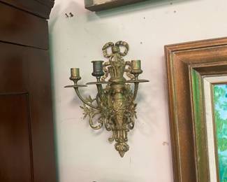 One of a pair Brass Candle Sconces