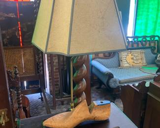 One of a Pair of Shoe Mold Lamps