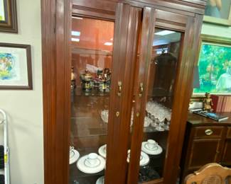 Victorian Lighted Curio Cabinet