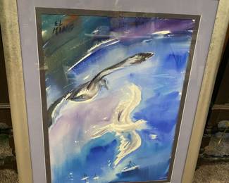 Large Eleanor King "EL KING" Watercolor of Seagulls