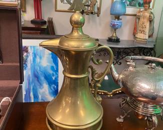 19th c. Brass Baptismal Water Ewer