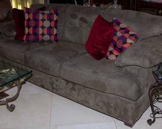 Plush upholstered couch