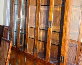 Beautiful wooden display cabinet with glass shelving 