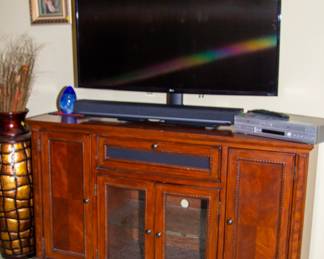 Wooden cabinet, LG TV 