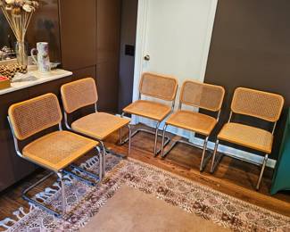 Set of 5 Italian 'Cesca' Chairs after Marcel Breuer