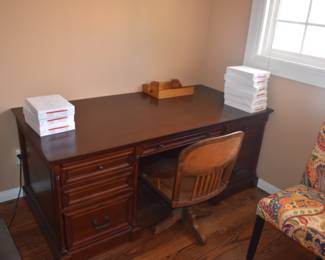 Wood Desk with Wood Chair