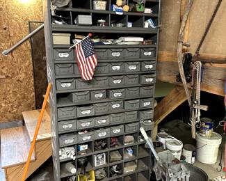 Metal Cabinets (some drawers full of goodies)