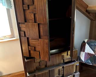 mid-century walnut dresser/armoire