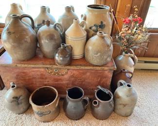 Stoneware, crocks and jugs.