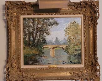 Paul Emile Pissaro, "Le Pont de Cartepe" oil on canvas