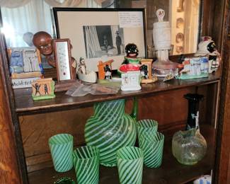 Black memorabilia/collectibles, hand blown lemonade set, etc...