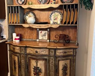 Farmhouse Style Hand-painted hutch - $425