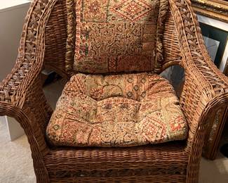 Wicker chair w/cushion- $65