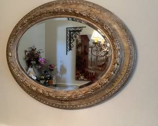 Oval beveled wall mirror - 36" x 44" - $170