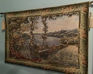 VINTAGE French Tapestry - 3' x 4' - includes hardware - $160