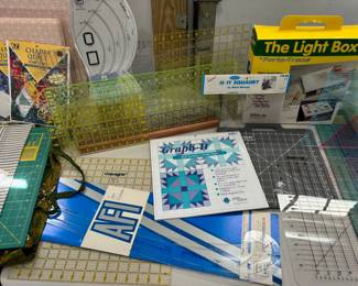 Light box, cutting mats and lots more templates, many unused.