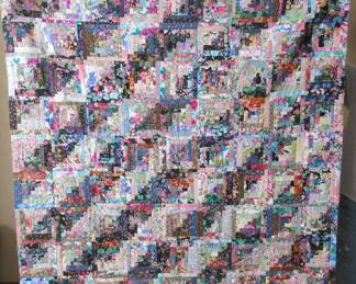 Beautiful Log Cabin quilt top to finish and includes extra blocks.