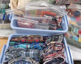 Selection of plaid shirting fabrics.