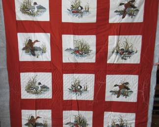 Quilt top with ducks to finish. Great for the cabin!