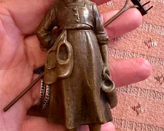 1880's Antique Bronze Van Dael Girl