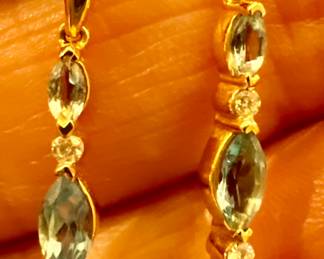 10K Gold & Blue Topaz Earrings