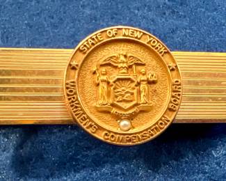10K Gold State of New York Workmen's Compensation Board Tie Clip