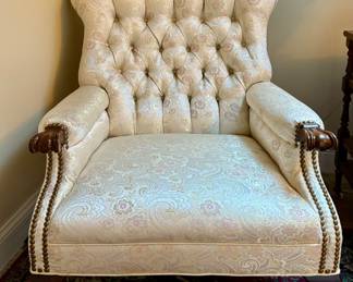 Upholstered Armchair with Nailhead Trim