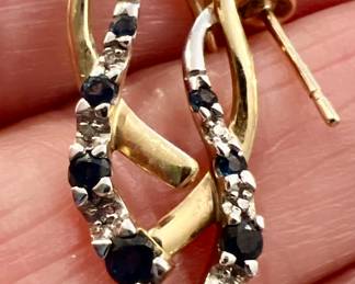 10K Gold & Sapphire Earrings