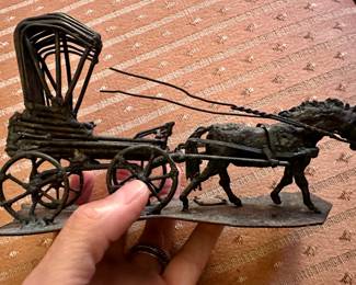 Vintage Cast Iron Horse & Carriage