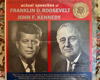 Autographed Actual Speeches of Franklin D. Roosevelt & J.F.K. Record Album