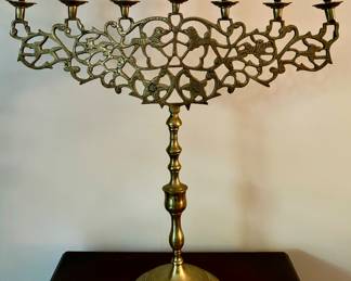 "Lions of Judah" Brass Menorah