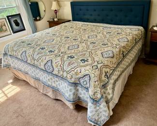 Upholstered King Bed with Nailhead Trim